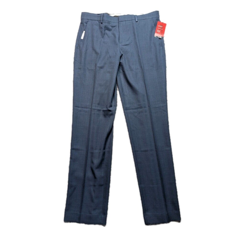 Perry Ellis Mens Blue Modern Fit Performance Dress Pants Size 34x34 Stretch NWT